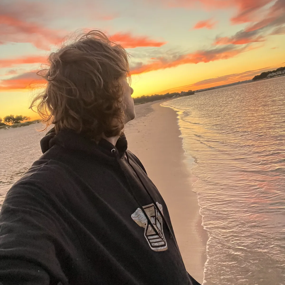 Beach sunset profile